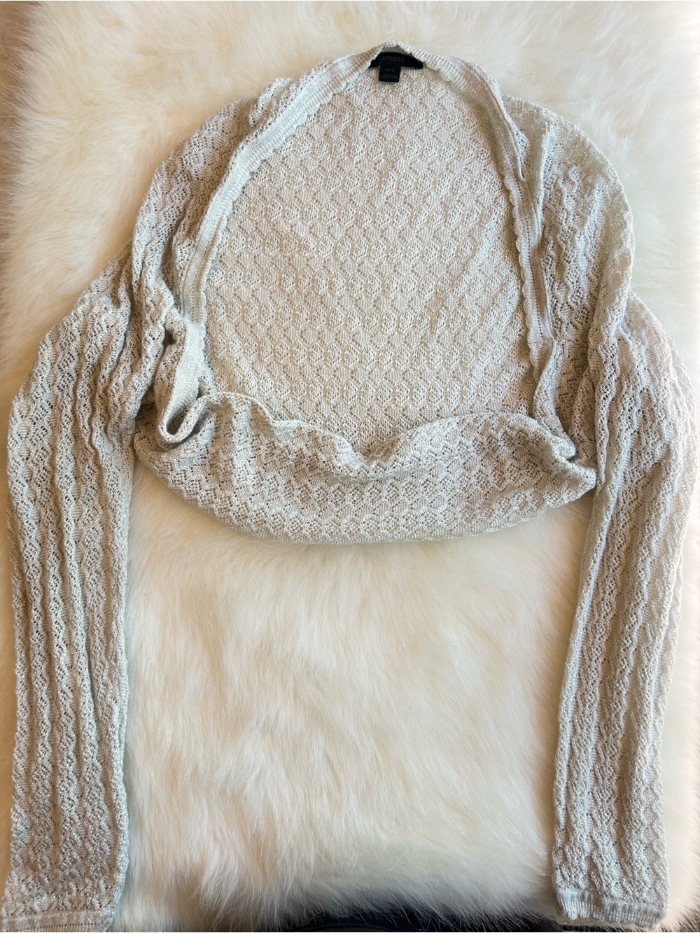 Express Light Gray Silver Open-Front Women's Sweater Shrug